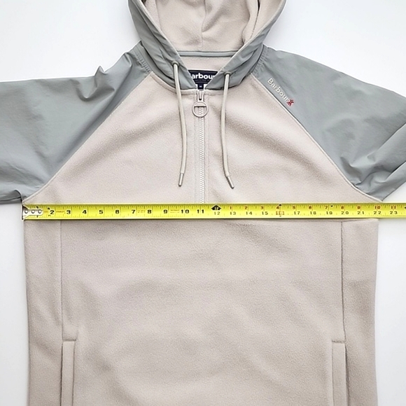 Barbour Men's Newfield Half-Zip Pullover Hoodie Top Fleece Grey Fleece Size M - Picture 12 of 12